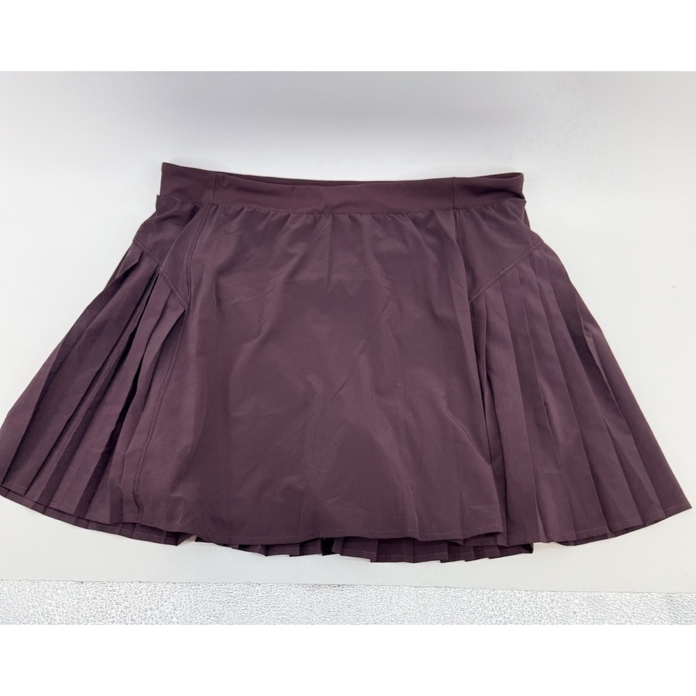 Spanx Skort Womens XL Maroon Get Moving Pleated Skirt Short Slimming Shaping